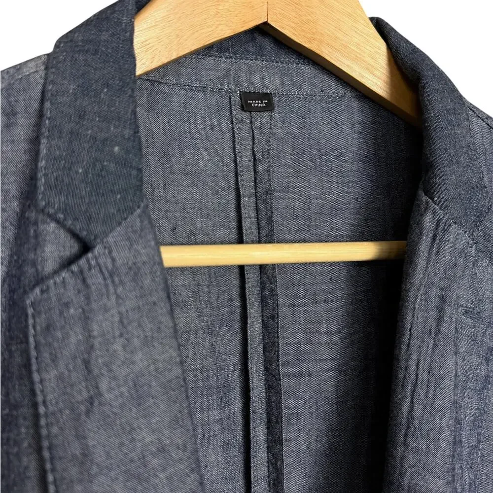 J.Crew Blazer Mens XS Japanese Chambray Blue Unstructured 100% Cotton Preppy